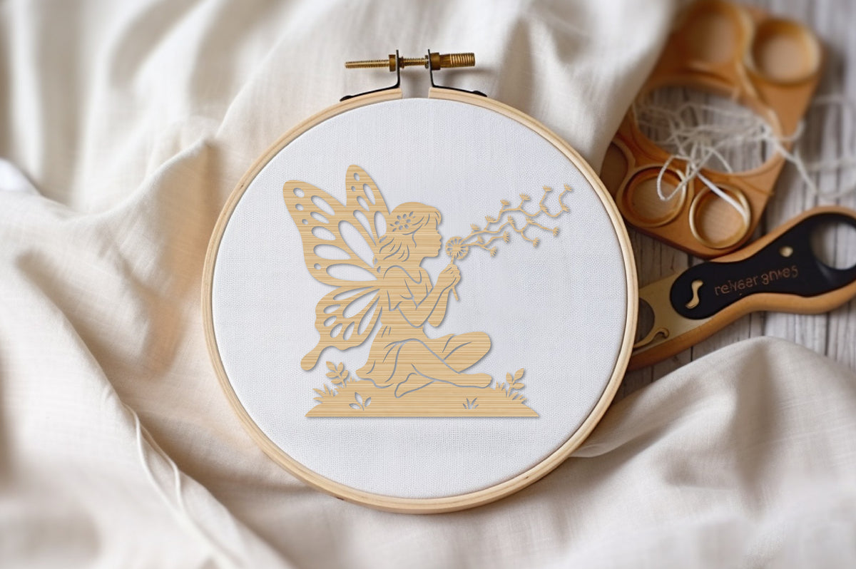 Fairy Blowing Dandelion SVG Cut File