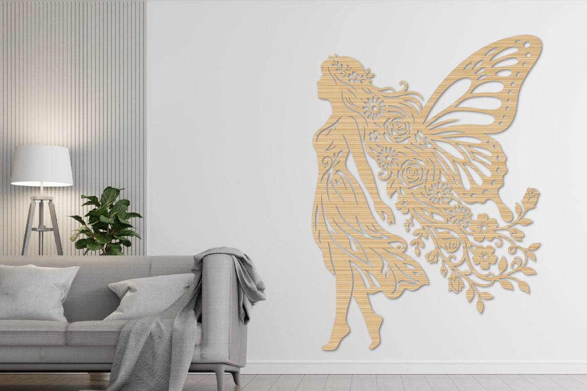 Floral Butterfly Fairy Laser Cut SVG