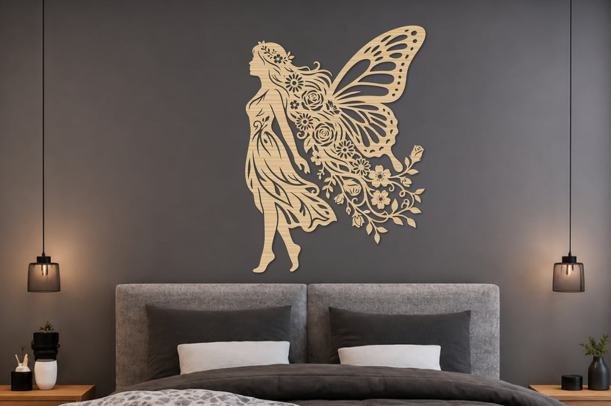 Floral Butterfly Fairy Laser Cut SVG