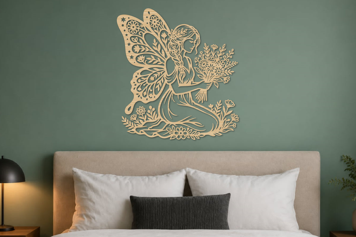 Floral Fairy With Flower Bouquet SVG