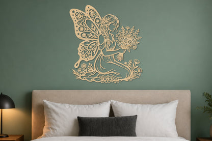 Floral Fairy With Flower Bouquet SVG