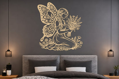 Floral Fairy With Flower Bouquet SVG