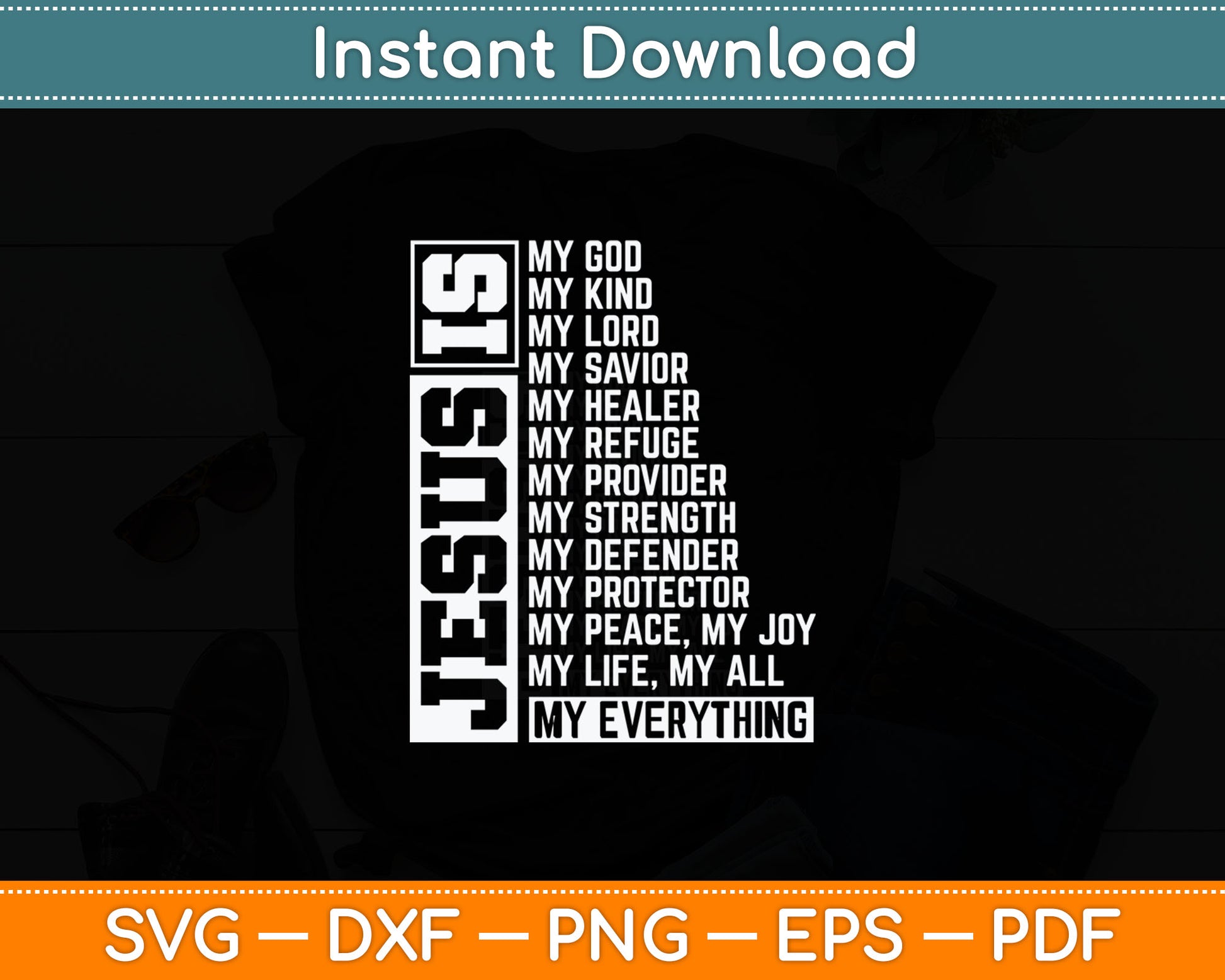 Faith Cross Christian Religious Jesus Lord Gift Jesus Svg Digital Cutting File