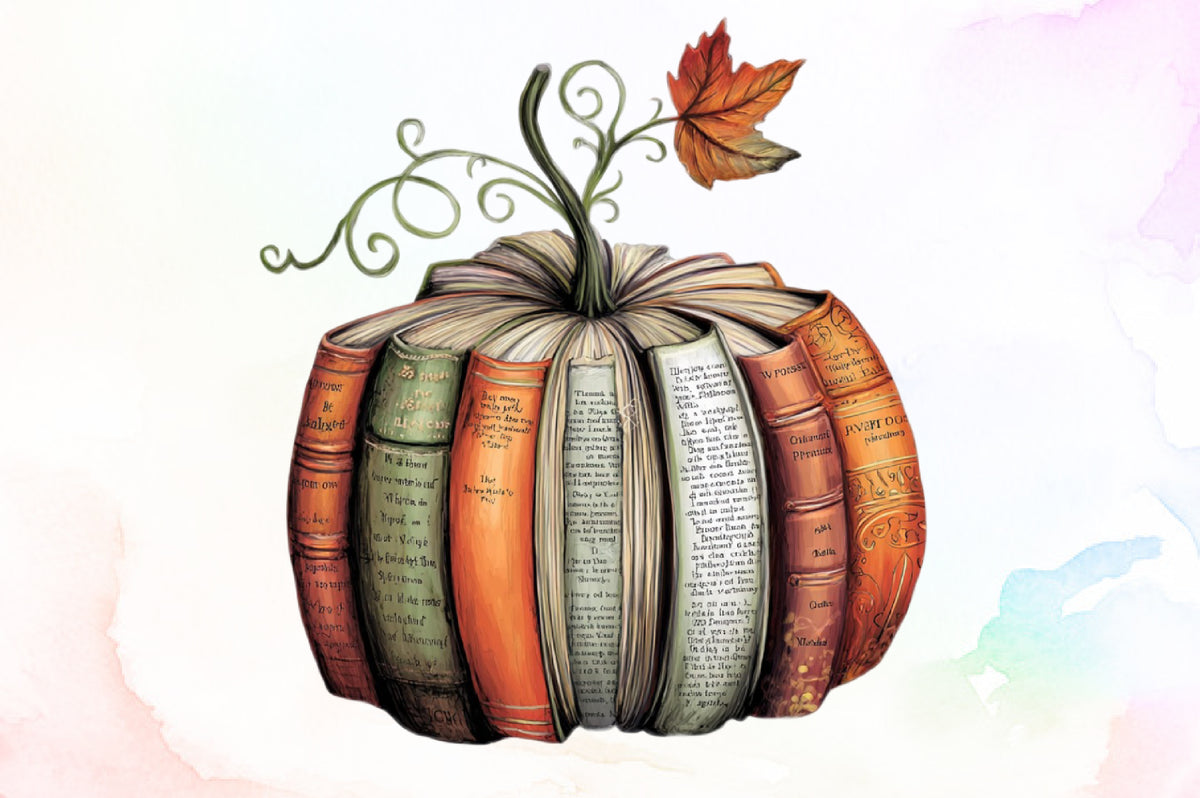 Fall Book Pumpkin PNG