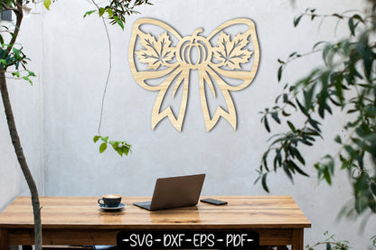 Fall Pumpkin Bow SVG | Autumn Bow Laser Cut File