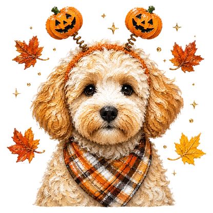Fall Dog Pumpkin PNG Cute Halloween Dog Autumn Sublimation