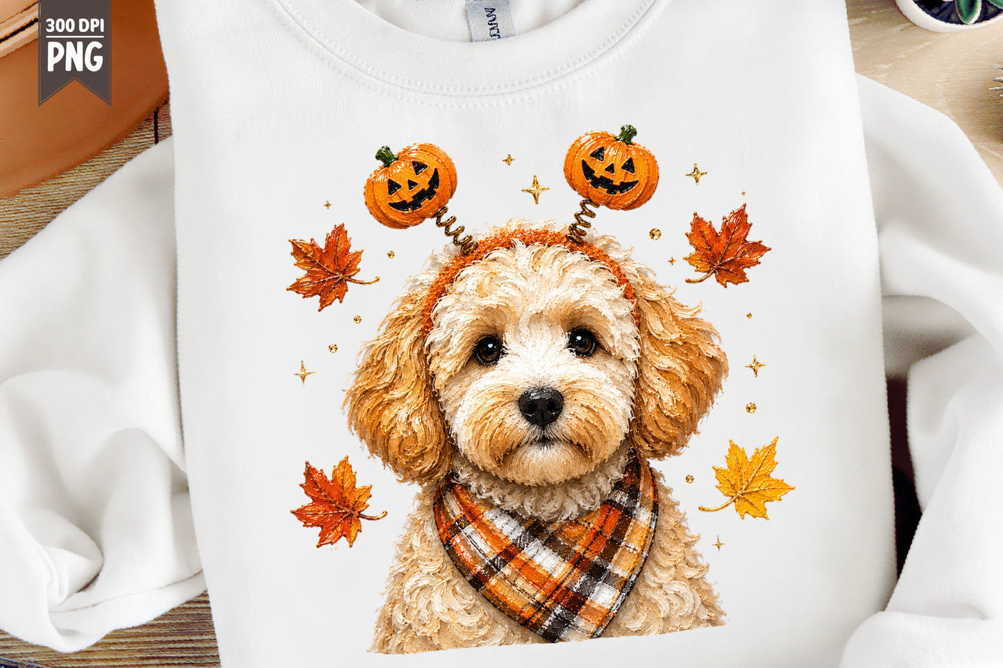 Fall Dog Pumpkin PNG Cute Halloween Dog Autumn Sublimation