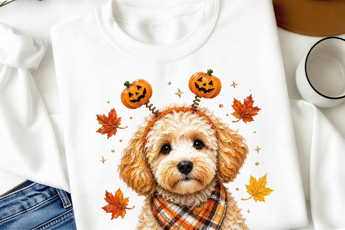 Fall Dog Pumpkin PNG Cute Halloween Dog Autumn Sublimation