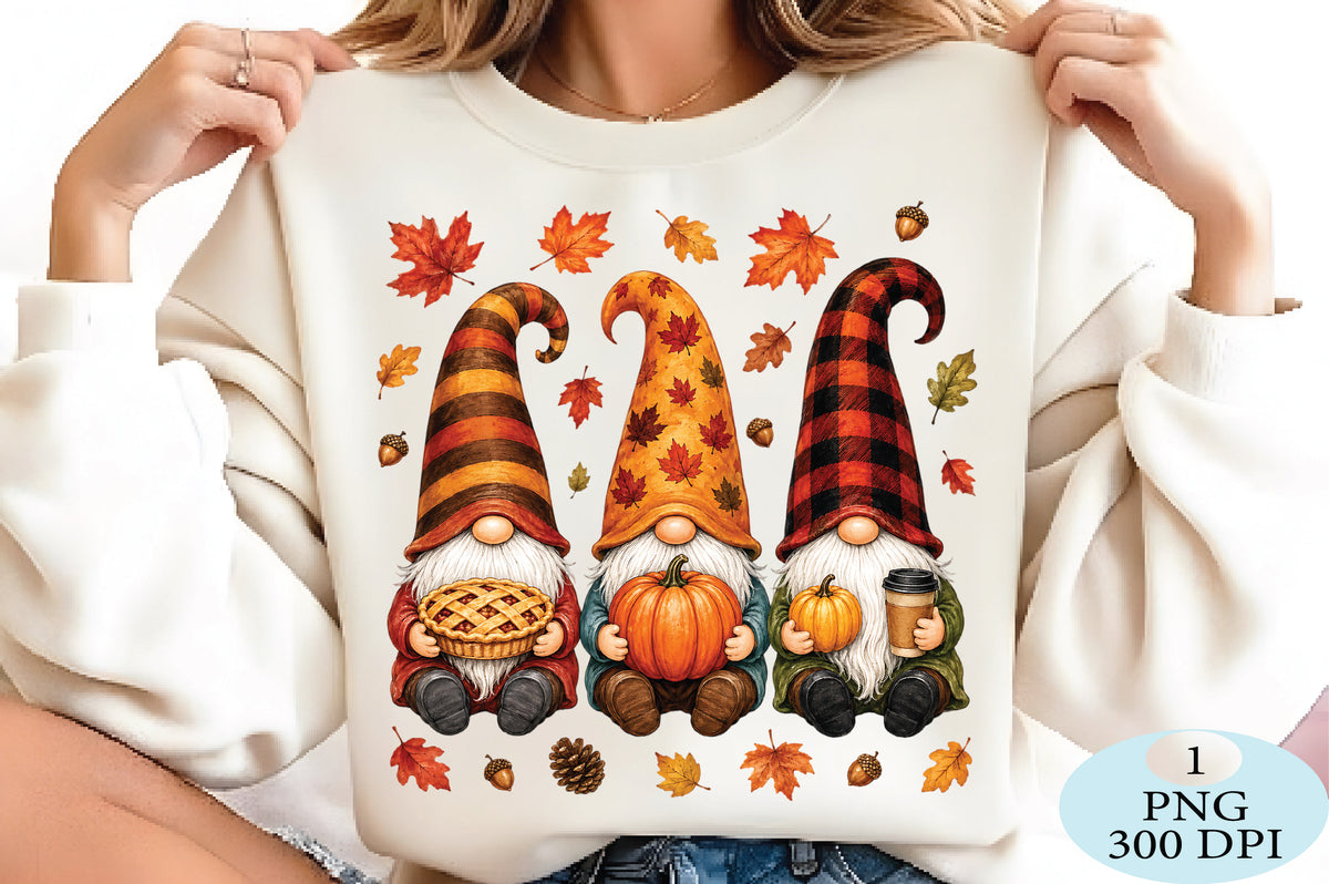 Fall Gnomes Pumpkin Harvest PNG