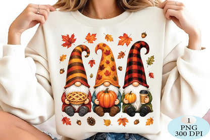 Fall Gnomes Pumpkin Harvest PNG