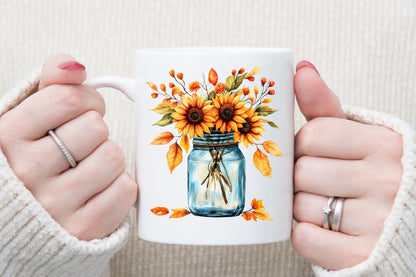 Fall Mason Jars Clipart Bundle 42 PNG