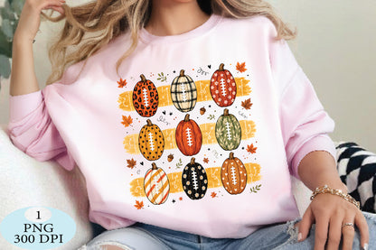 Fall Football Pumpkins PNG Bundle