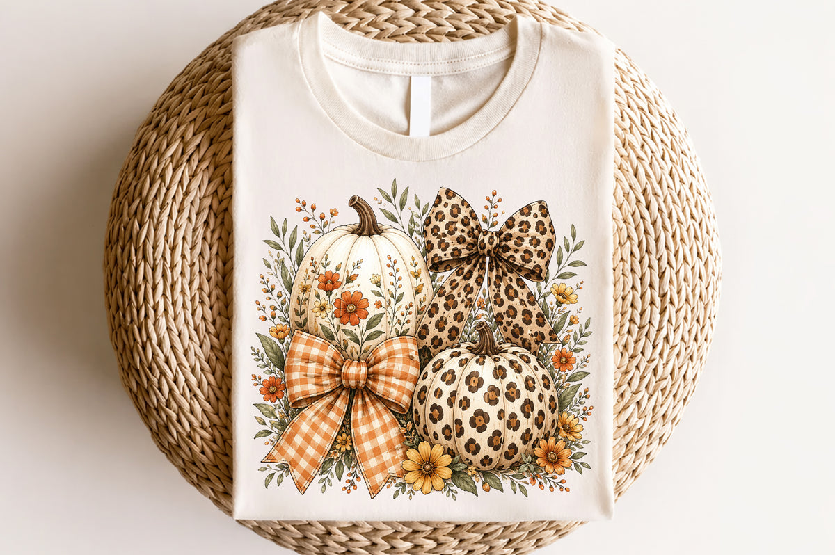 Fall Pumpkin Coquette Floral PNG