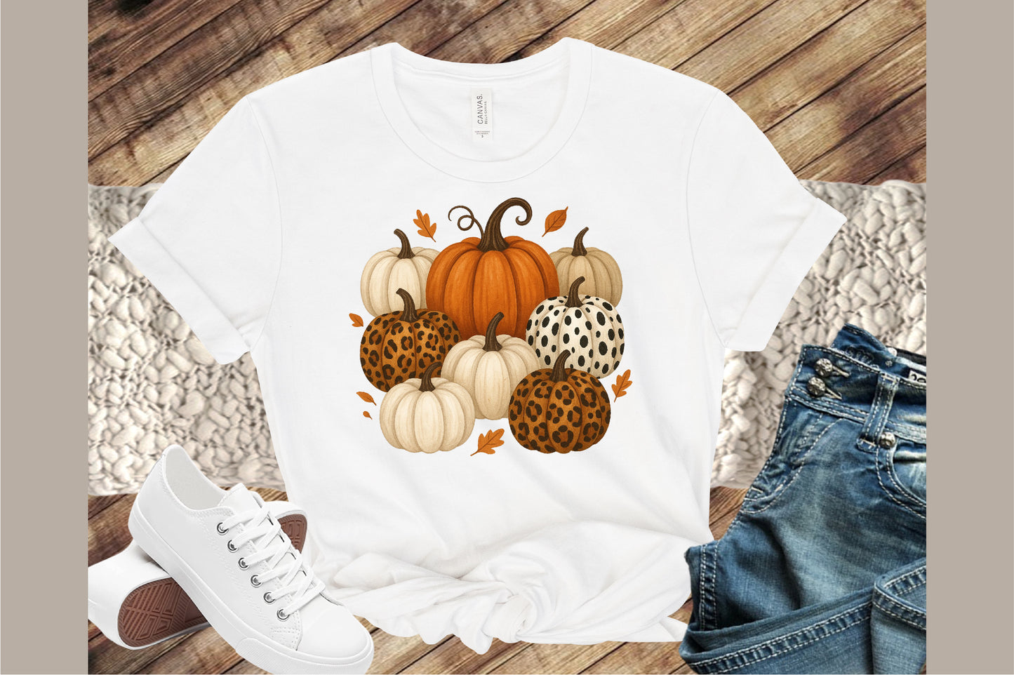 Leopard Print Pumpkin Fall Halloween PNG