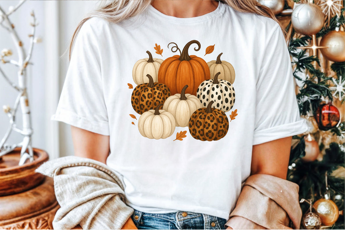Leopard Print Pumpkin Fall Halloween PNG