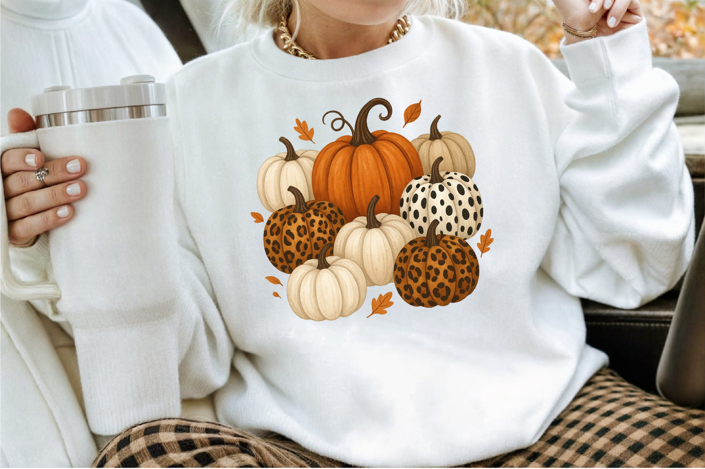 Leopard Print Pumpkin Fall Halloween PNG
