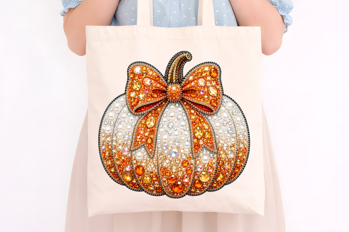 Fall Pumpkin with Bow Bling PNG