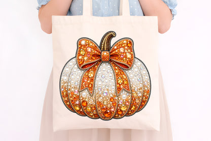 Fall Pumpkin with Bow Bling PNG