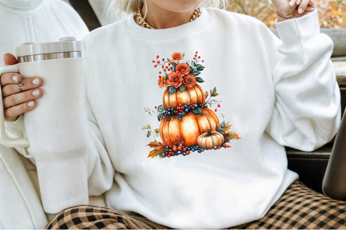Fall Three Stacked Pumpkins Clipart 42 PNG