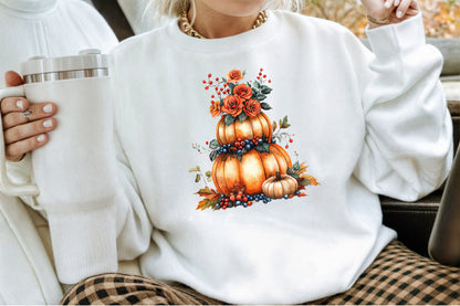 Fall Three Stacked Pumpkins Clipart 42 PNG