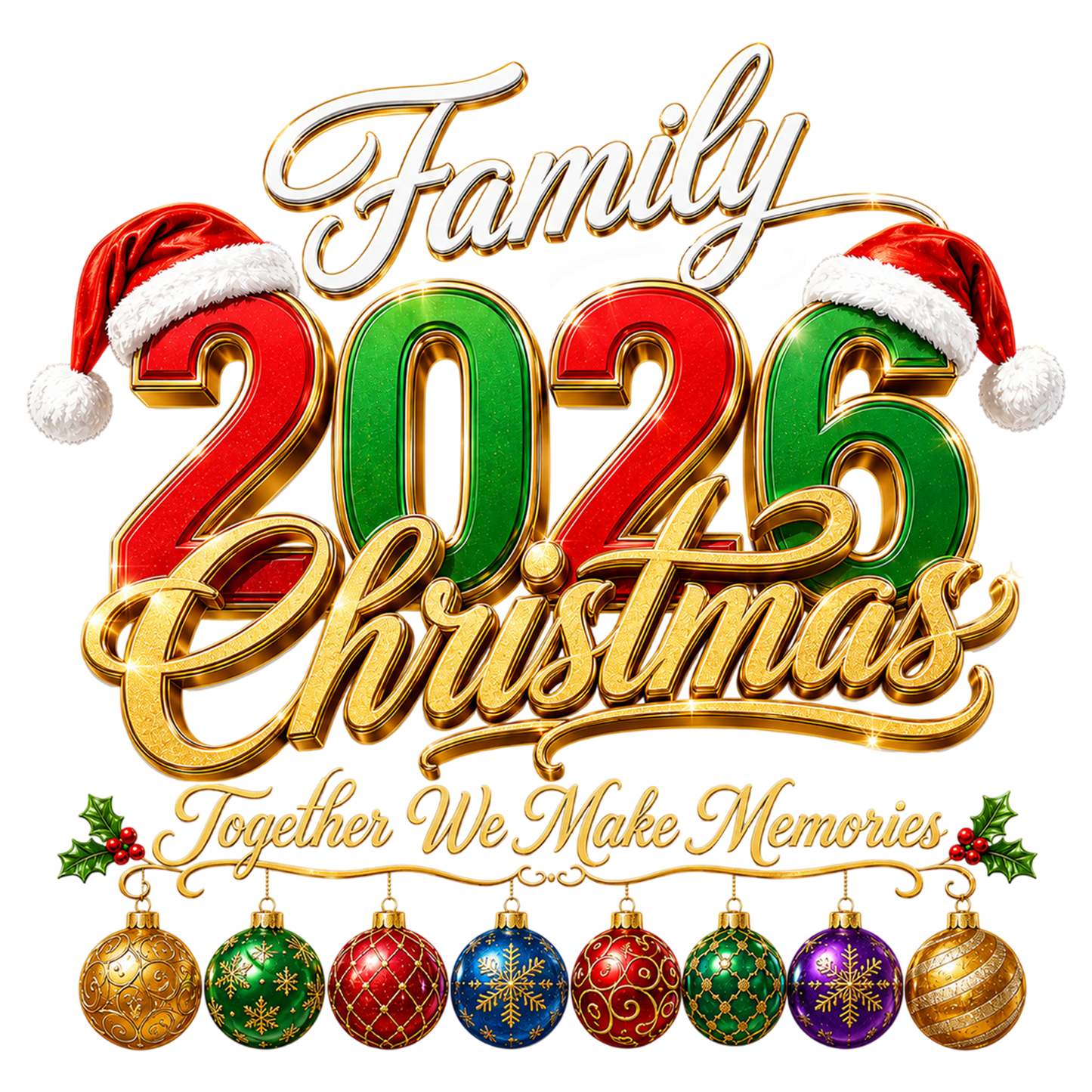 Family Christmas 2026 PNG  Elegant Holiday Family Sublimation