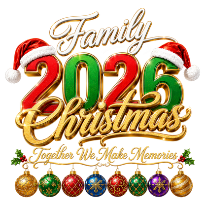 Family Christmas 2026 PNG  Elegant Holiday Family Sublimation