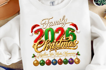 Family Christmas 2026 PNG  Elegant Holiday Family Sublimation