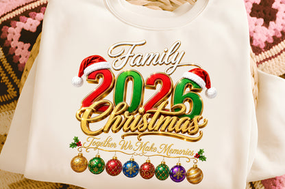 Family Christmas 2026 PNG  Elegant Holiday Family Sublimation
