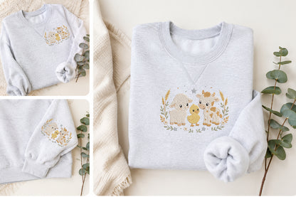 Farm Animal Embroidery Design – Cute Farm Animals Machine Embroidery Pattern, Farmhouse & Country Animal Embroidery Design