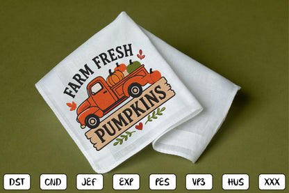 Fall Vibes Autumn Embroidery Design, Fall Embroidery Machine Pattern, Autumn Leaves Script Embroidery Design