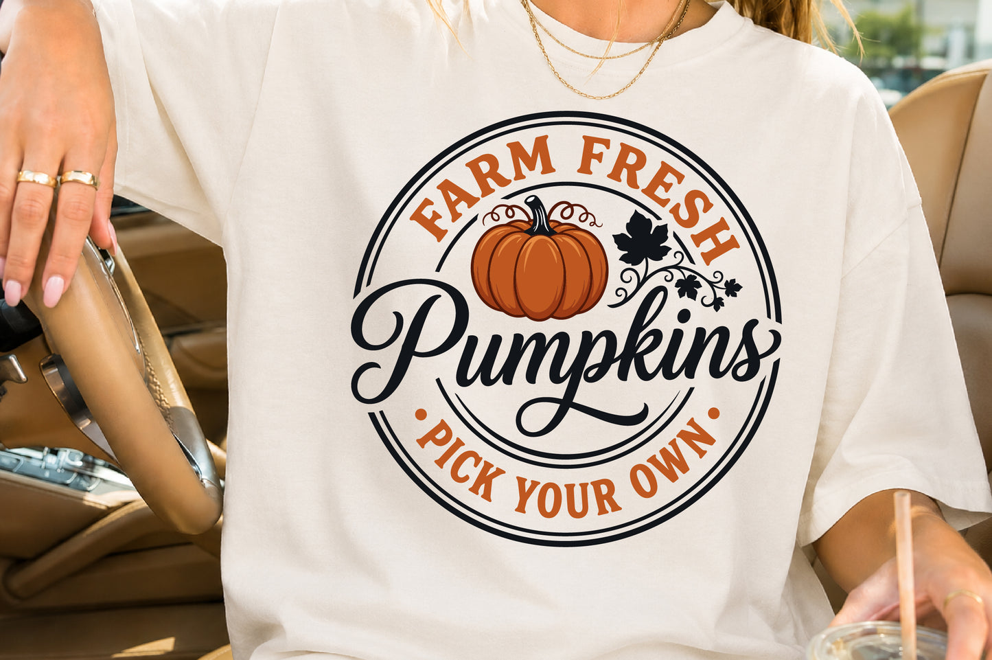 Farm Fresh Pumpkins PNG Fall Autumn Harvest Pumpkin Sublimation Design