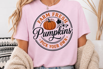 Farm Fresh Pumpkins PNG Fall Autumn Harvest Pumpkin Sublimation Design