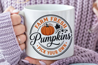 Farm Fresh Pumpkins PNG Fall Autumn Harvest Pumpkin Sublimation Design