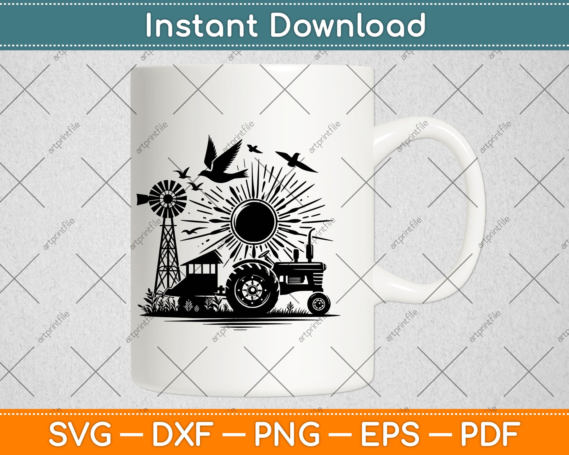 Farm Tractor Fathers Day Svg Digital Cutting File