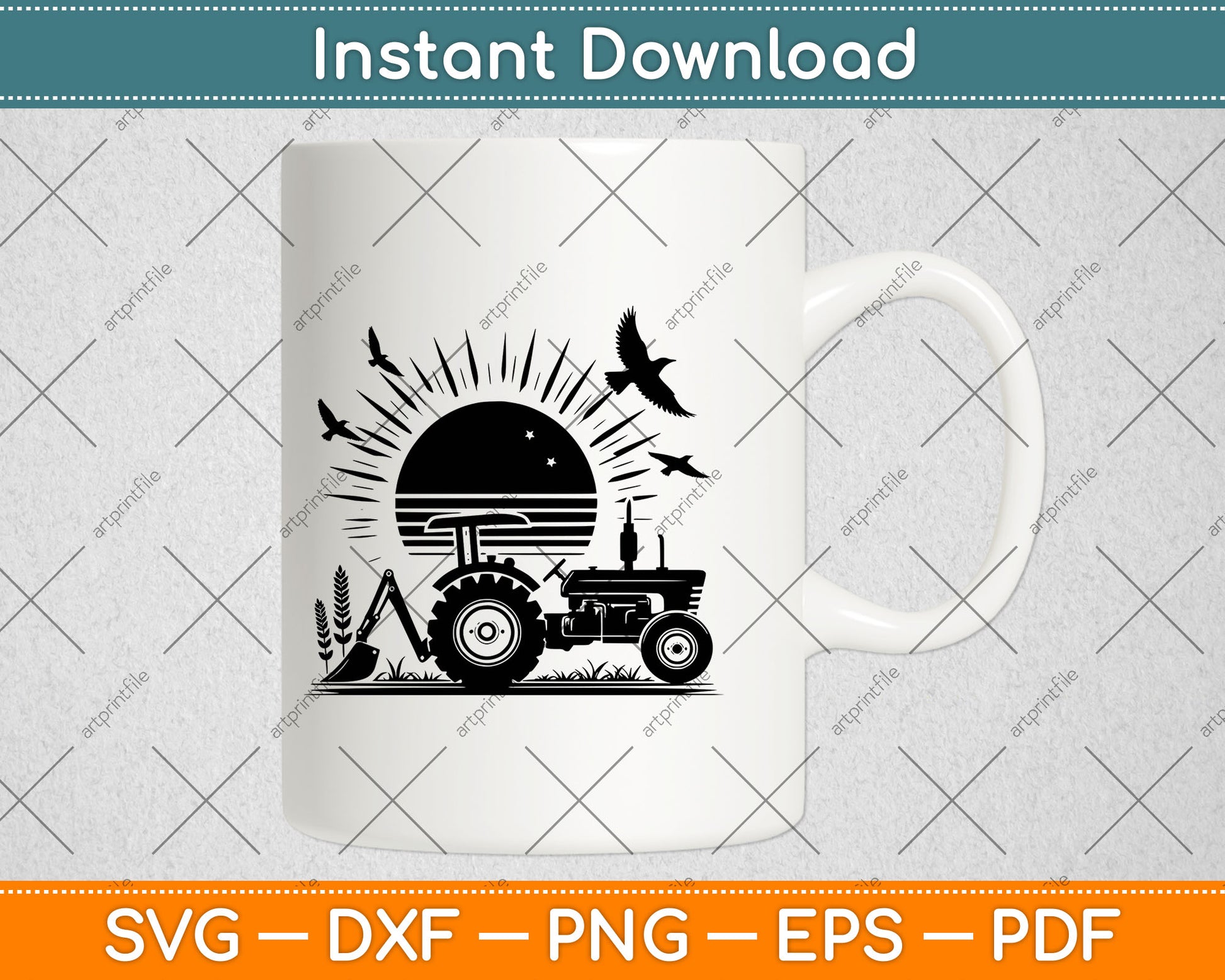 Farm Tractor Fathers Day Svg Digital Cutting File