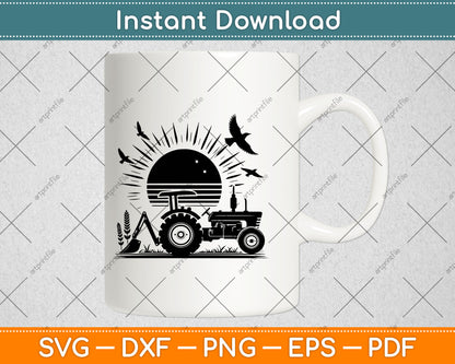 Farm Tractor Fathers Day Svg Digital Cutting File