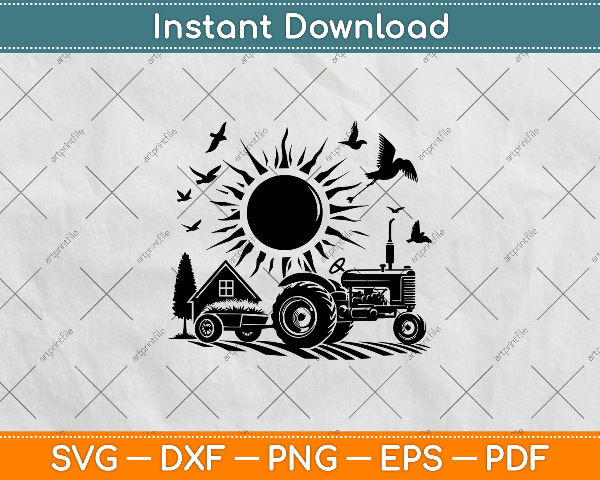 Farm Tractor Fathers Day Svg Design Digital Cutting File