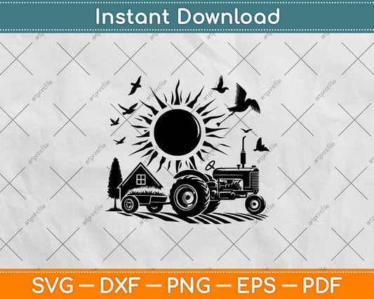 Farm Tractor Fathers Day Svg Design Digital Cutting File