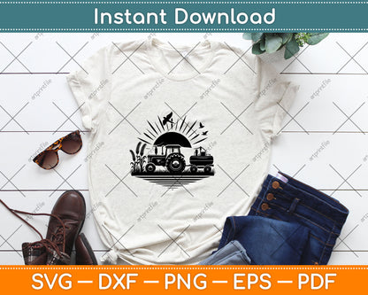 Farm Tractor Fathers Day Svg Png Digital Cutting File