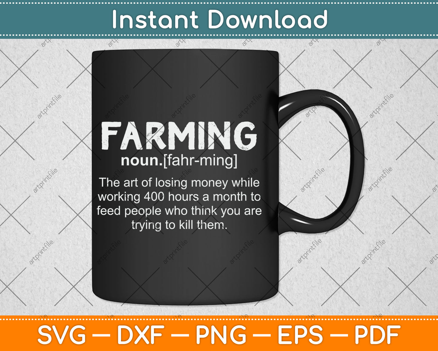 Farming Definition Noun Gift - Funny Farmer Svg Digital Cutting File