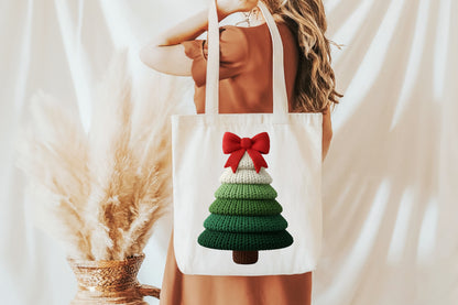 Faux Crochet Christmas Tree Sublimation PNG