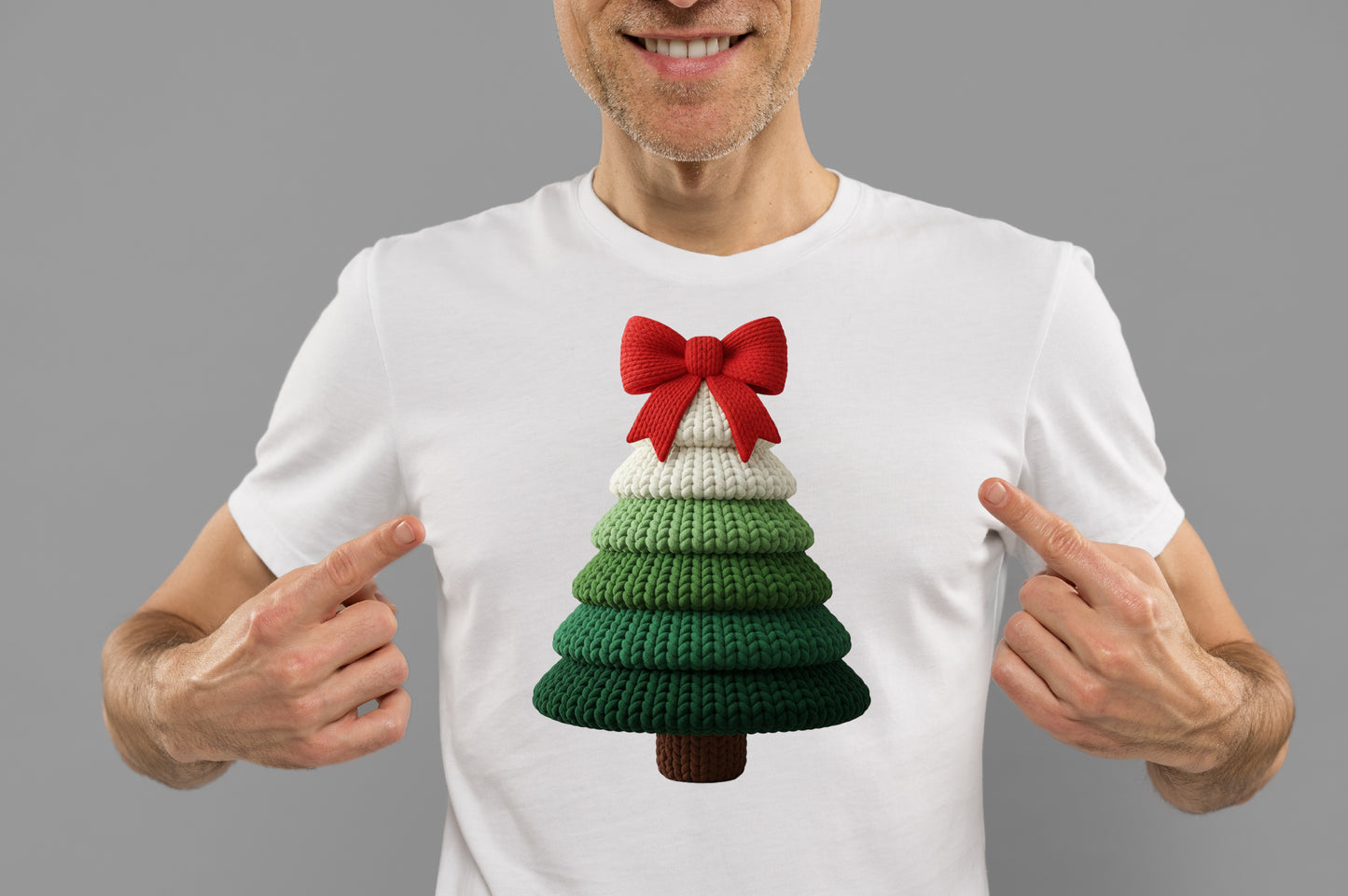 Faux Crochet Christmas Tree Sublimation PNG