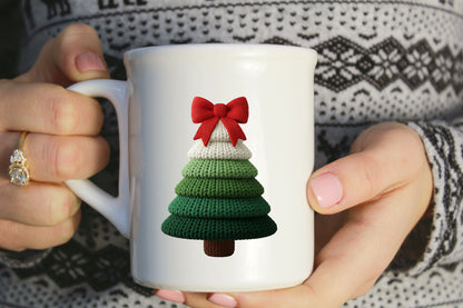 Faux Crochet Christmas Tree Sublimation PNG