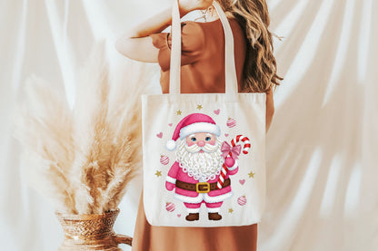 Faux Crochet Pink Santa Christmas Sublimation PNG
