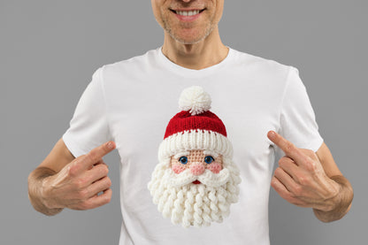 Faux Crochet Santa Christmas Sublimation PNG