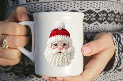 Faux Crochet Santa Christmas Sublimation PNG