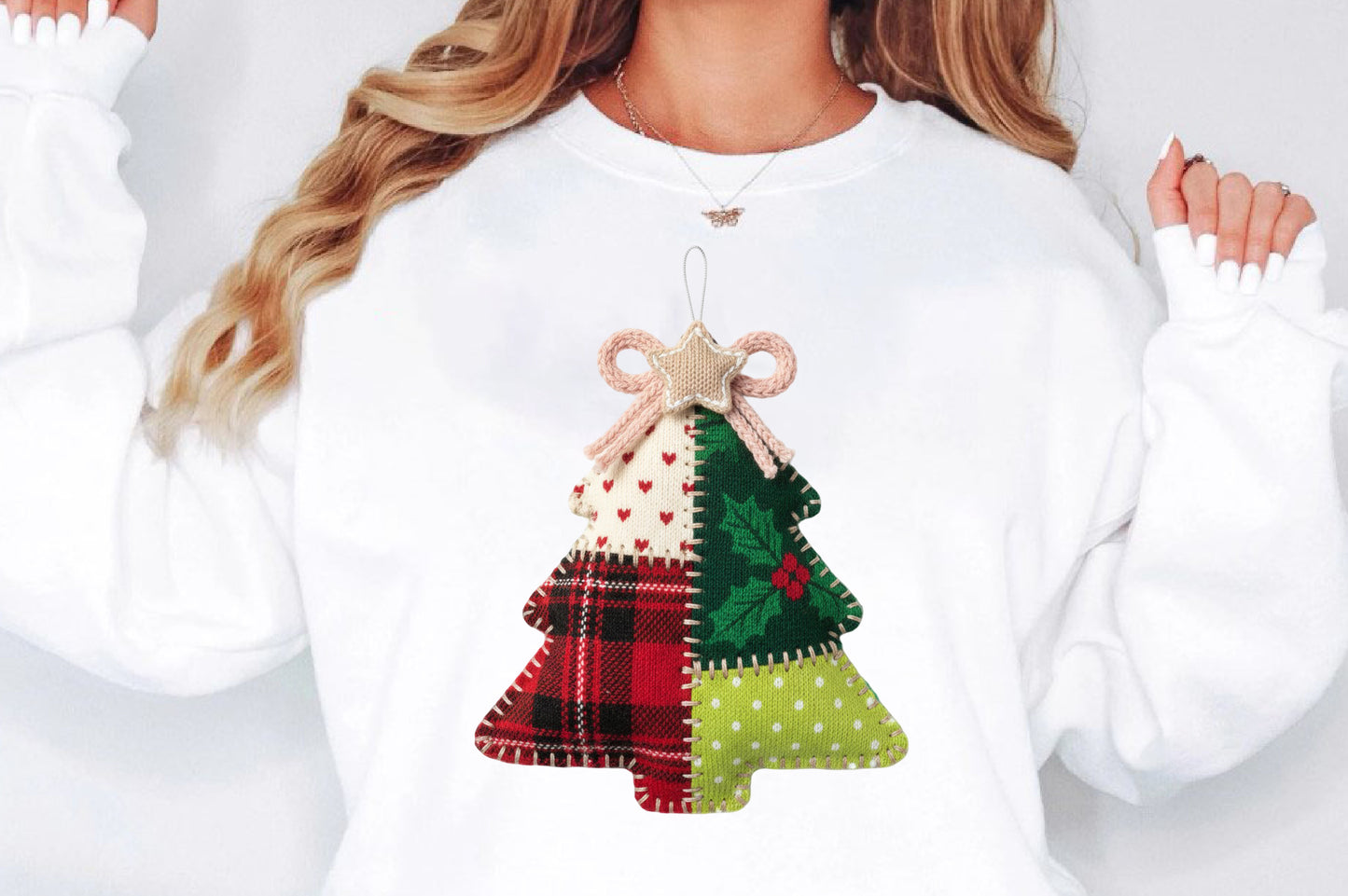Faux Yarn Christmas Tree Ornament PNG