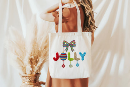 Faux Yarn Jolly Christmas Bow PNG
