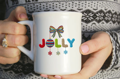 Faux Yarn Jolly Christmas Bow PNG