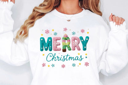 Faux Yarn Merry Christmas PNG Sublimation Design